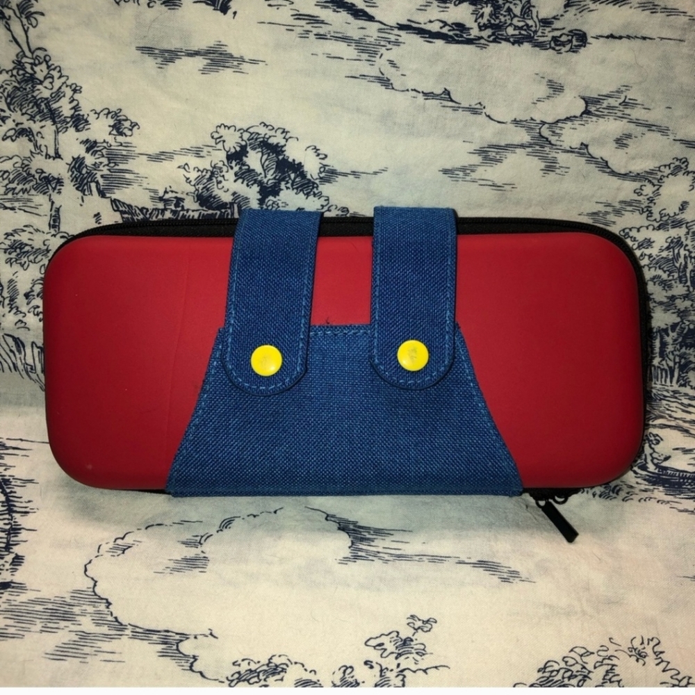 Super Mario Carrying Case for Nintendo Switch Lite with Mario Coveralls.
